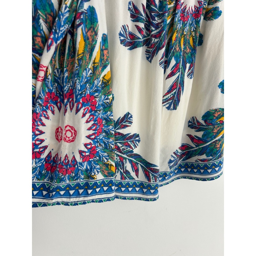 Flying Tomato Womens Boho Off Shoulder Feather Print Rayon Blouse Small IT10247 - Picture 3 of 7